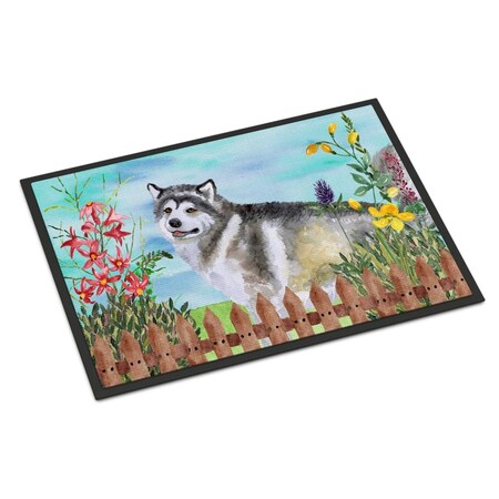 Carolines Treasures Alaskan Malamute Spring Indoor or Outdoor Mat - 18 x 27 in. CK1200MAT